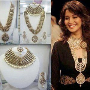 4  Pieces Designer Kundan Top Quality Necklace set